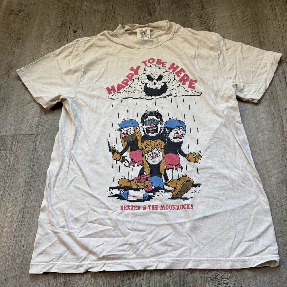 Dexter and the Moonrocks - Happy To Be Here Sz Medium Graphic Band Tee T Shirt